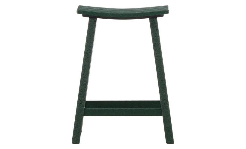 Polywood Green Saddle Counter Stool